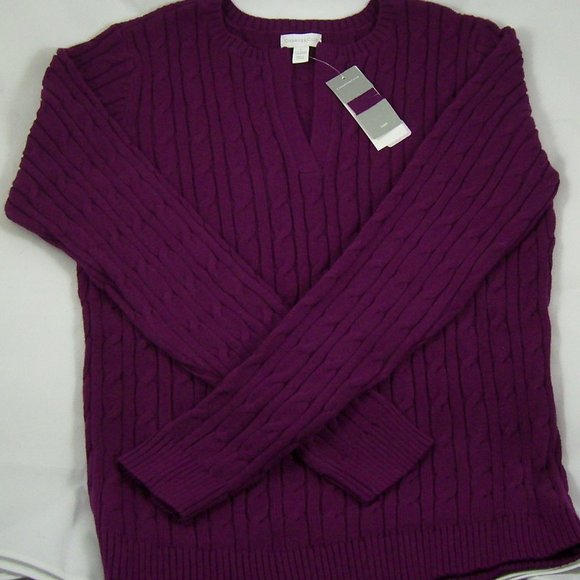 Charter Club Acai Berry Split-Neck Sweater - Picture 4 of 6